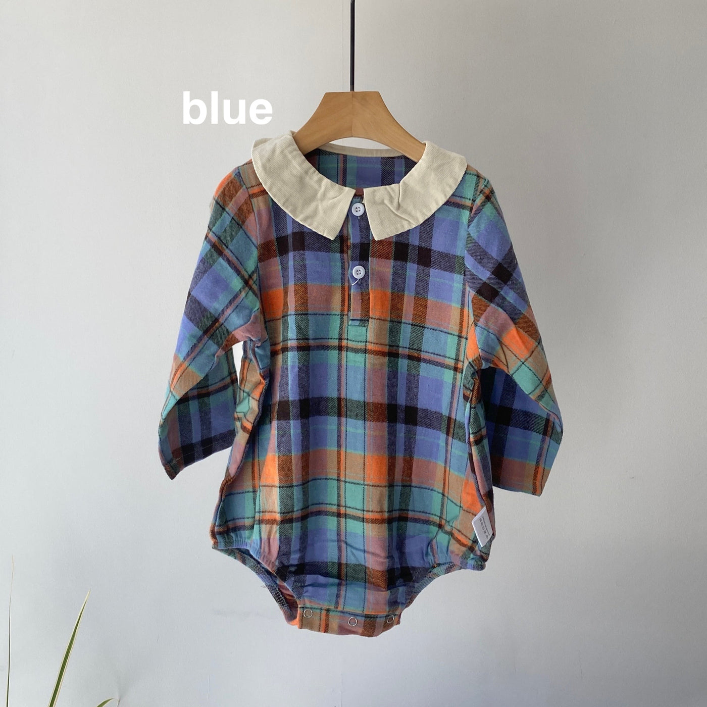 【hamomisi】Check rompers(80.90cm)