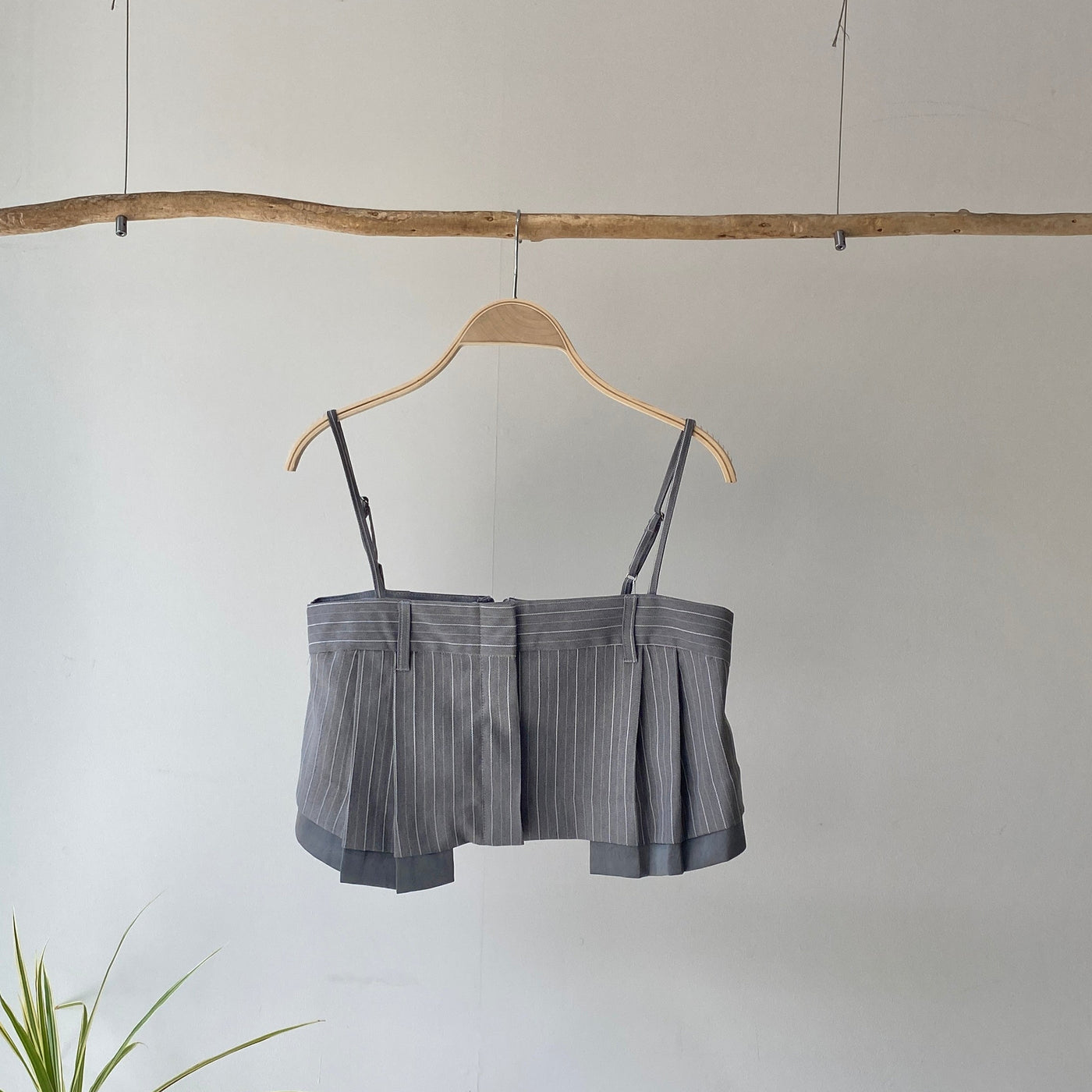 【ハモミシノオトナフク】Herrinbone stripe cami Tops