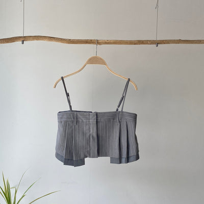 【ハモミシノオトナフク】Herrinbone stripe cami Tops