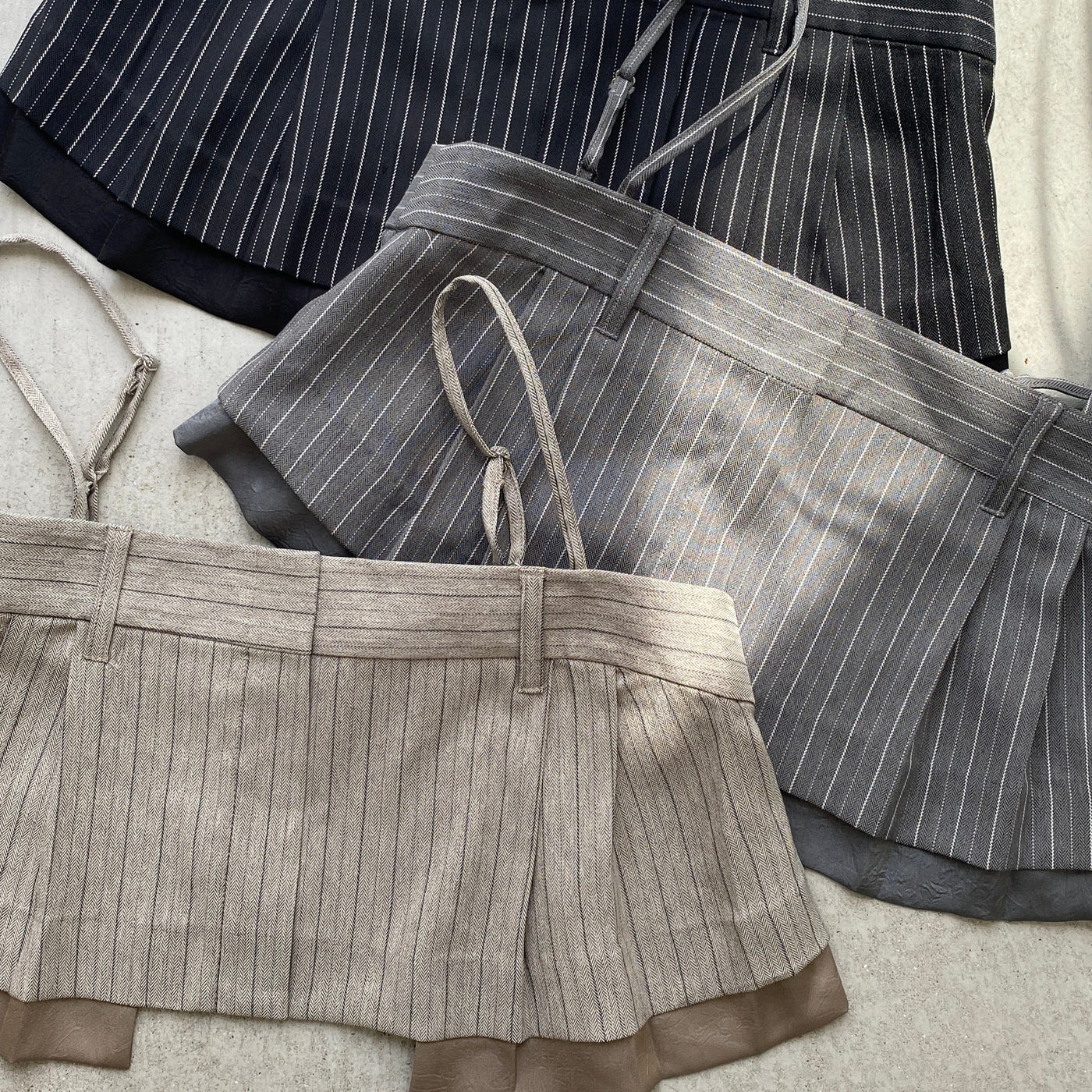 【ハモミシノオトナフク】Herrinbone stripe cami Tops