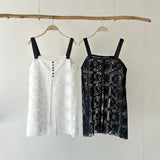 【ハモミシノオトナフク】Crochet lace tunic cami top