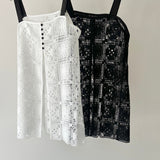 【ハモミシノオトナフク】Crochet lace tunic cami top