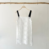 【ハモミシノオトナフク】Crochet lace tunic cami top