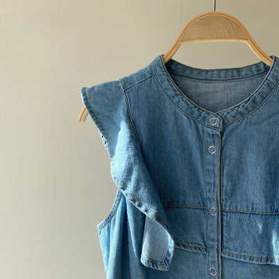 【ハモミシノオトナフク】Frill yoke north blouse