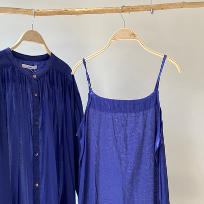 【ハモミシノオトナフク】Cotton voile sleeve OP