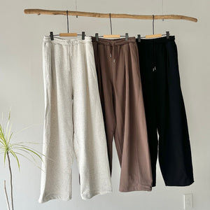 【ハモミシノオトナフク】Fleece Barrel-Leg Pants