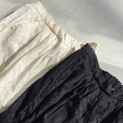 【ハモミシノオトナフク】Sheer jacquard pleated pants