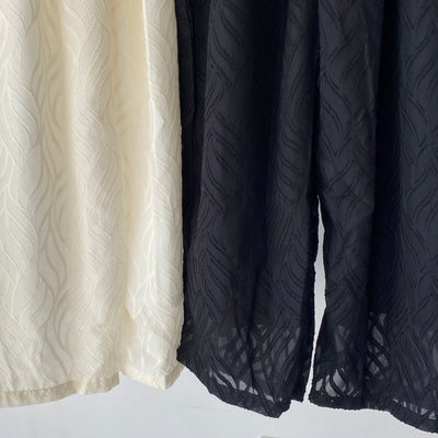 【ハモミシノオトナフク】Sheer jacquard pleated pants
