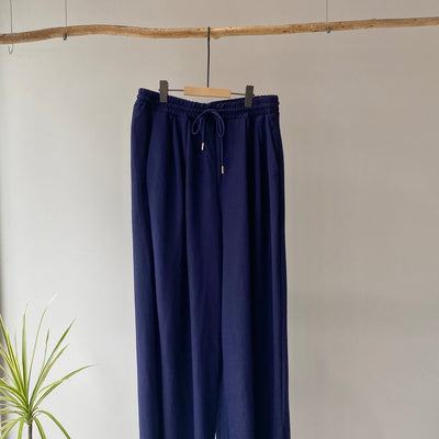 【ハモミシノオトナフク】Cool touch gathered tuck wide pants