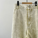 【ハモミシノオトナフク】Chemically colored wide-leg denim