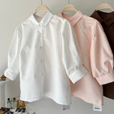 【ハモミシノオトナフク】Broadcloth Voluminous Sleeve Blouse