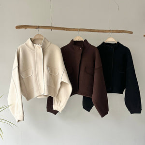 【ハモミシノオトナフク】Felted Knit Short Jacket