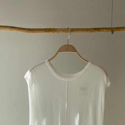 【ハモミシノオトナフク】Sheer knit north slit one piece