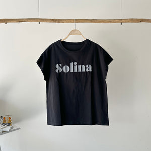 【ハモミシノオトナフク】French logo T-shirt