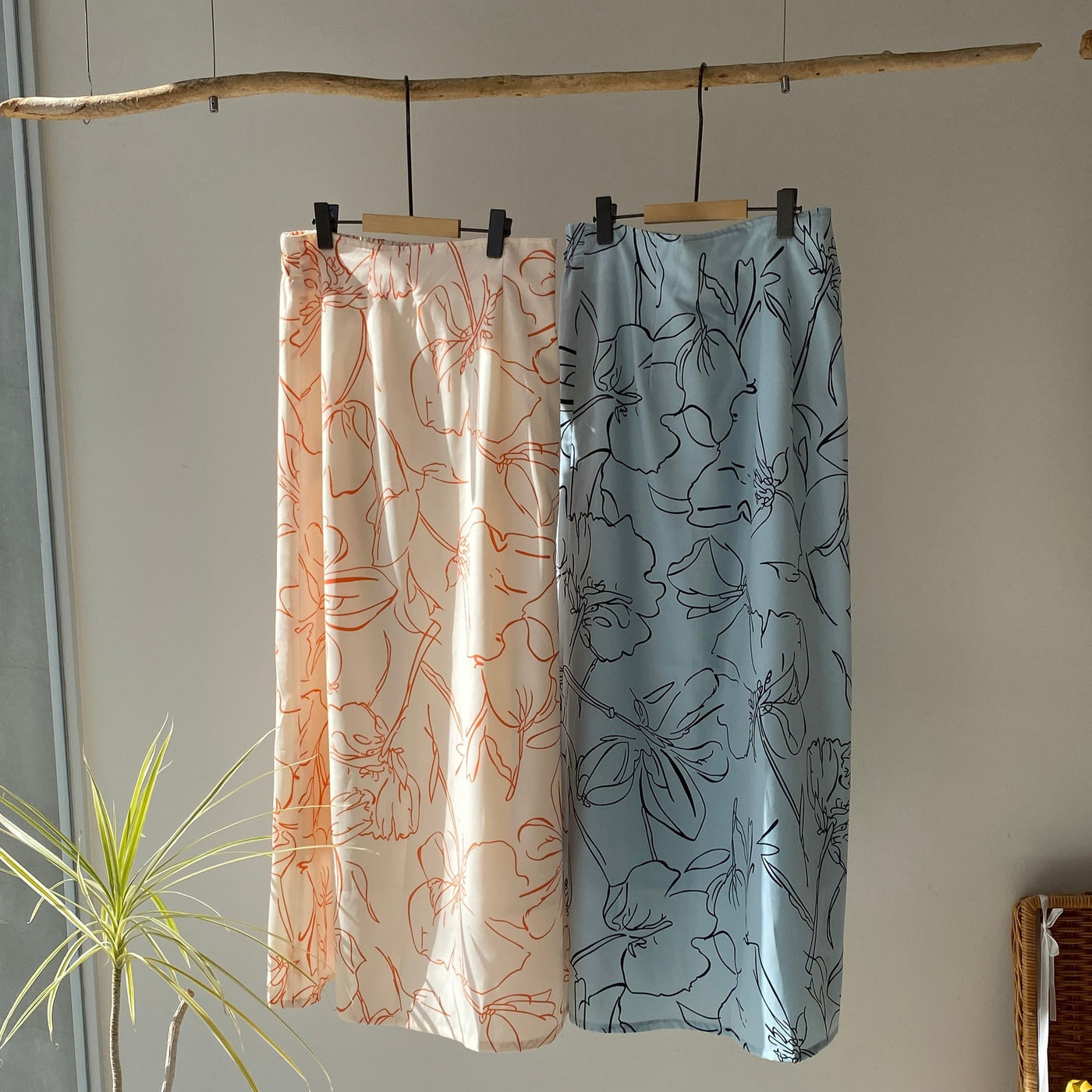 【ハモミシノオトナフク】Flower semiflare long skirt