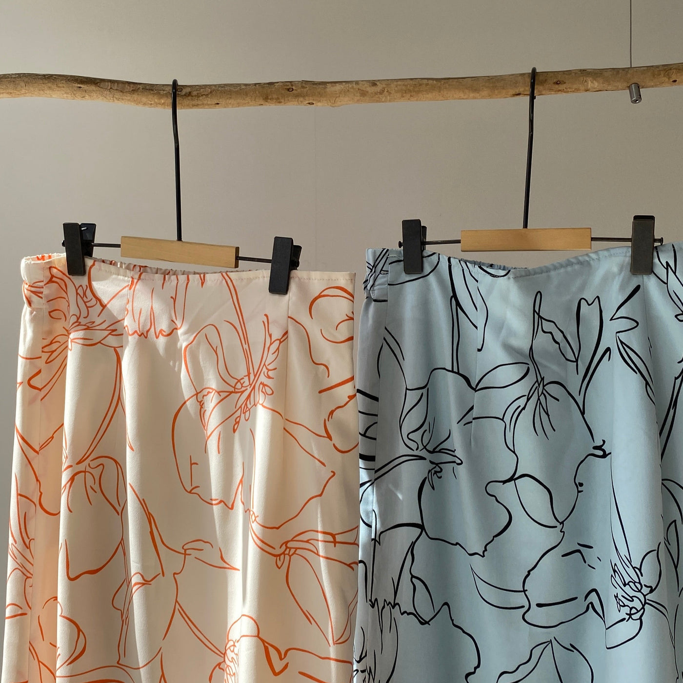 【ハモミシノオトナフク】Flower semiflare long skirt