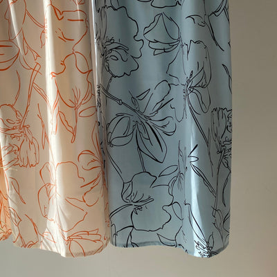 【ハモミシノオトナフク】Flower semiflare long skirt