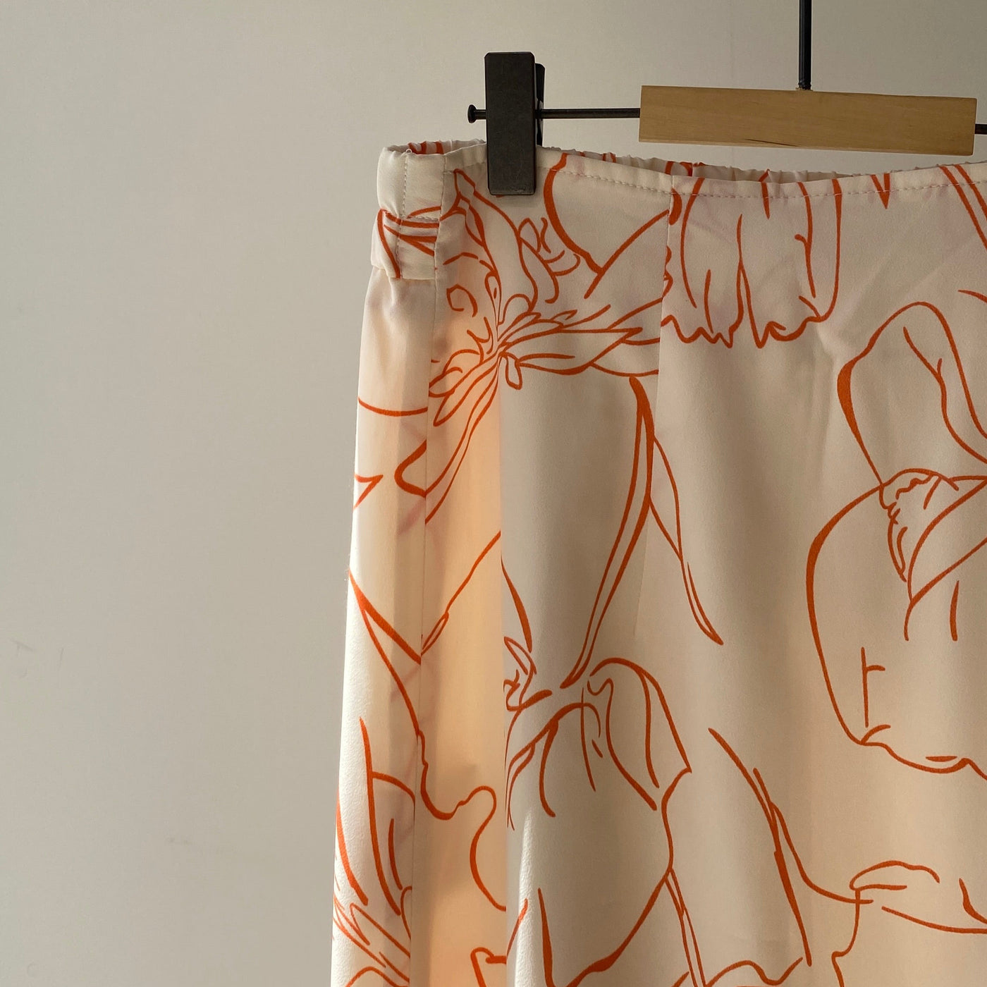 【ハモミシノオトナフク】Flower semiflare long skirt