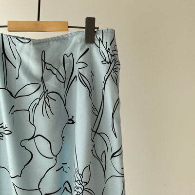 【ハモミシノオトナフク】Flower semiflare long skirt