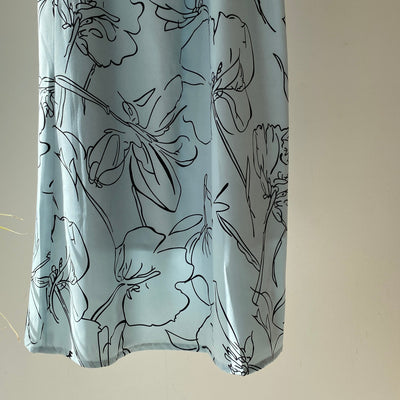 【ハモミシノオトナフク】Flower semiflare long skirt