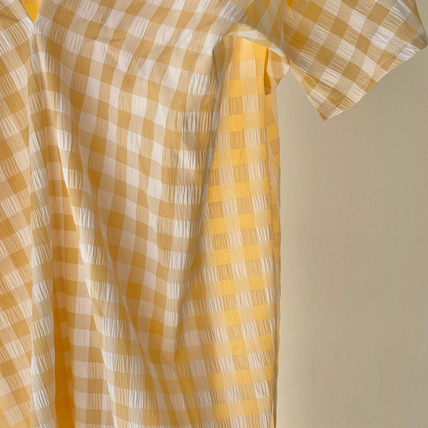 【ハモミシノオトナフク】Gingham check front tack OP