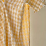 【ハモミシノオトナフク】Gingham check front tack OP