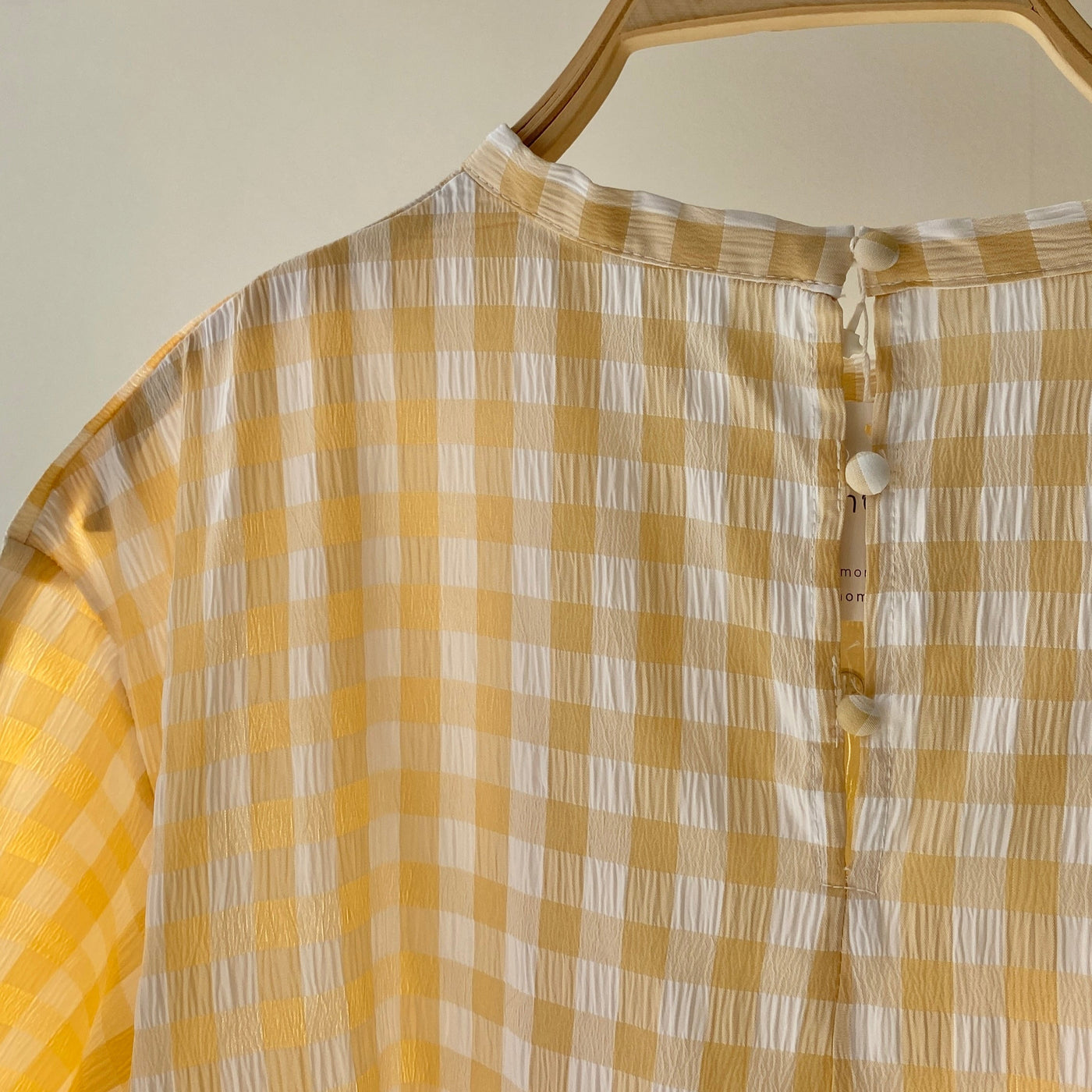 【ハモミシノオトナフク】Gingham check front tack OP