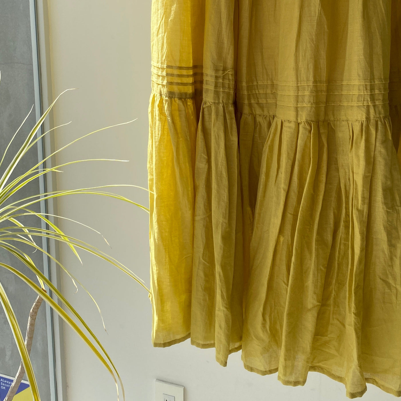 【ハモミシノオトナフク】Cotton voile tiered skirt