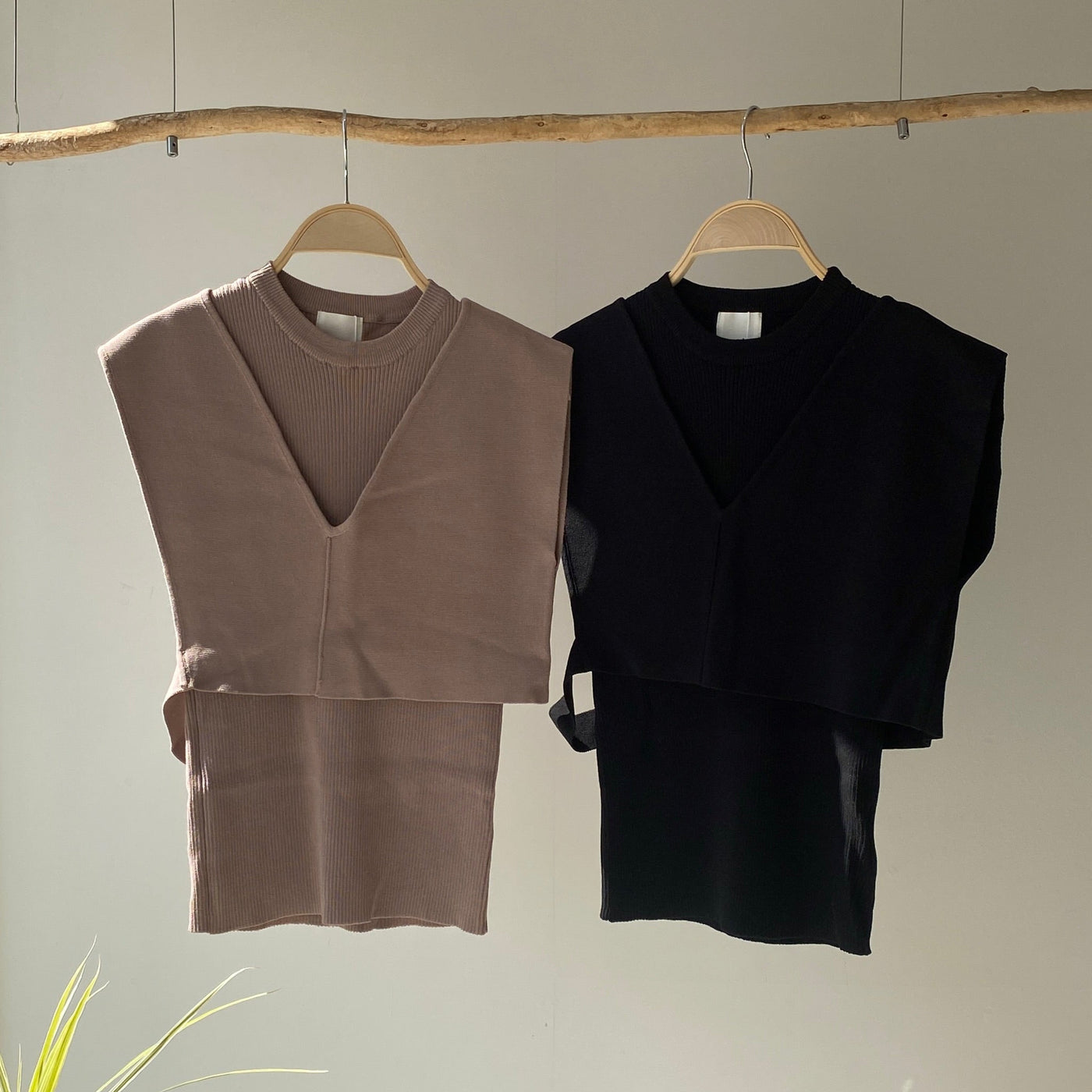 【ハモミシノオトナフク】Milan rib layered knit