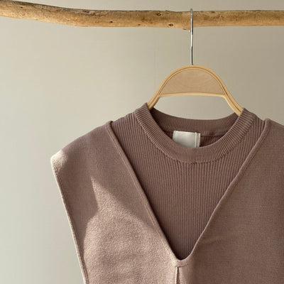 【ハモミシノオトナフク】Milan rib layered knit