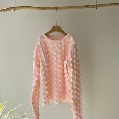 【ハモミシノオトナフク】Spiky knit pullover