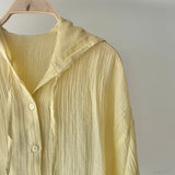 【ハモミシノオトナフク】Sheer Washed Hooded Shirt