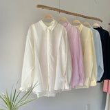 【ハモミシノオトナフク】Sheer striped oversized shirt
