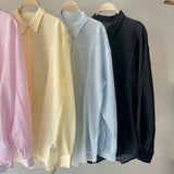 【ハモミシノオトナフク】Sheer striped oversized shirt