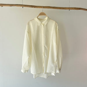 【ハモミシノオトナフク】Sheer striped oversized shirt