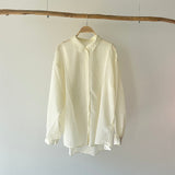 【ハモミシノオトナフク】Sheer striped oversized shirt
