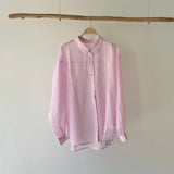 【ハモミシノオトナフク】Sheer striped oversized shirt