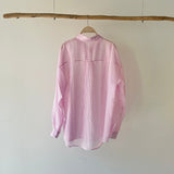 【ハモミシノオトナフク】Sheer striped oversized shirt