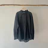 【ハモミシノオトナフク】Sheer striped oversized shirt