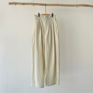 【ハモミシノオトナフク】linen-look two-tuck pants