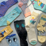 【ハモミシノオトナフク】What Are You Doing Now? Print Short Socks