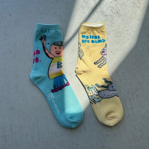 【ハモミシノオトナフク】What Are You Doing Now? Print Short Socks