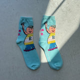 【ハモミシノオトナフク】What Are You Doing Now? Print Short Socks
