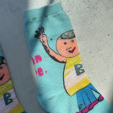 【ハモミシノオトナフク】What Are You Doing Now? Print Short Socks