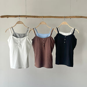 【ハモミシノオトナフク】Layered-style Henley cami