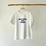 【ハモミシノオトナフク】flocked logo T-shirt
