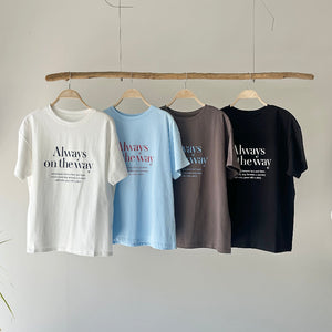 【ハモミシノオトナフク】[always] logo print T-shirt