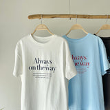 【ハモミシノオトナフク】[always] logo print T-shirt