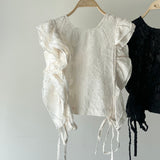 【ハモミシノオトナフク】Fringe Jacquard Frill Vest