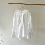【ハモミシノオトナフク】Sheer Ruffle Shirt